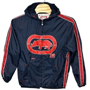 Vintage Ecko‎ Unltd. Rhino 72 Navy Red Windbreaker Jacket Men’s Large